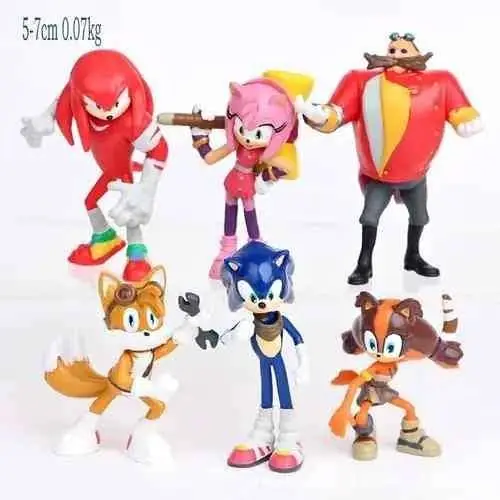 Sonic Set X 6 Figuras 8cm Tails Amy Knuckles Videojuego Sonic G8122