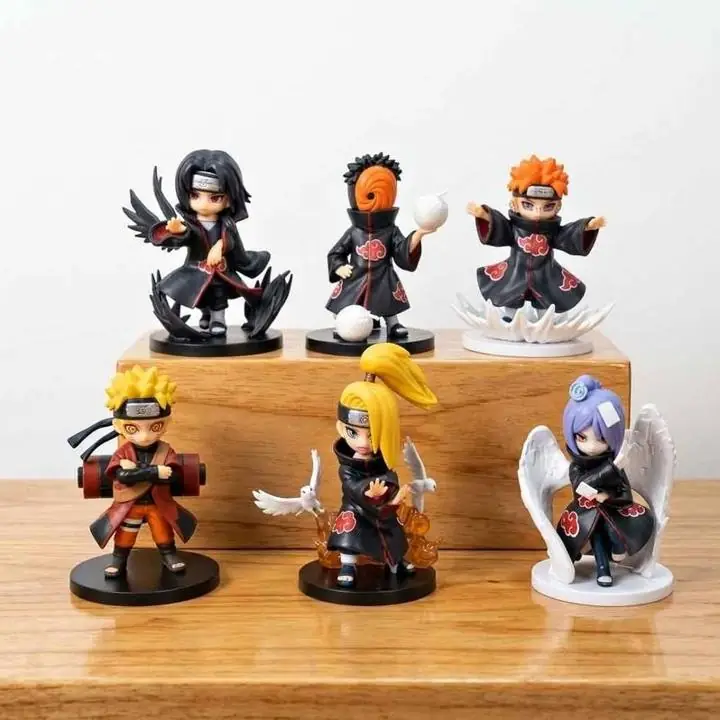 Itachi Pain Tobi Konan Deidara Set X 6 Figuras 10cm en Bolsa Anime Naruto N5577