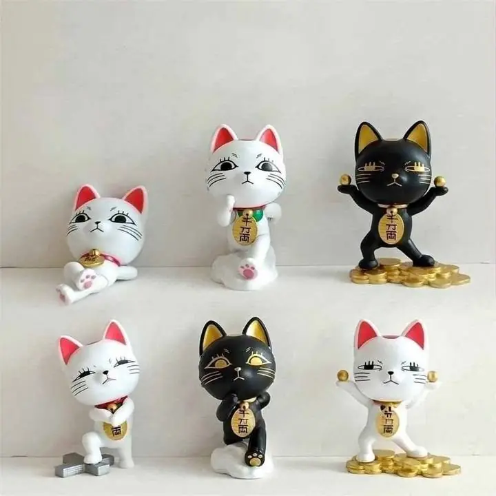 Turbo Abuela Gato Blanco / Negro Set X 6 Figuras 10cm en Bolsa Anime Dan Da Dan A4725