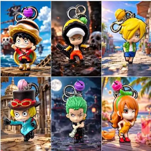 Zoro Luffy Nami Ace Set X 6 Figuras Llavero Anime One Piece L1767