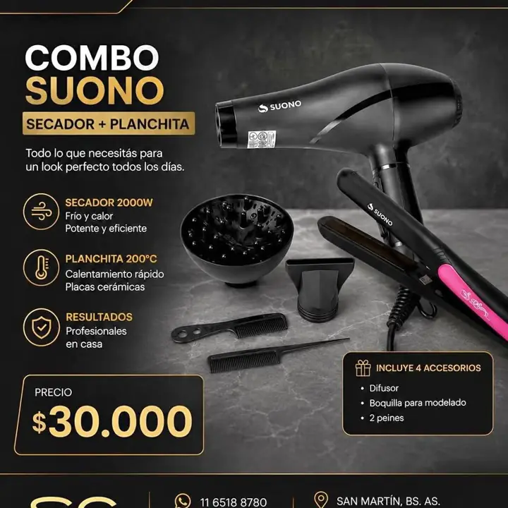 Combo secador + planchita