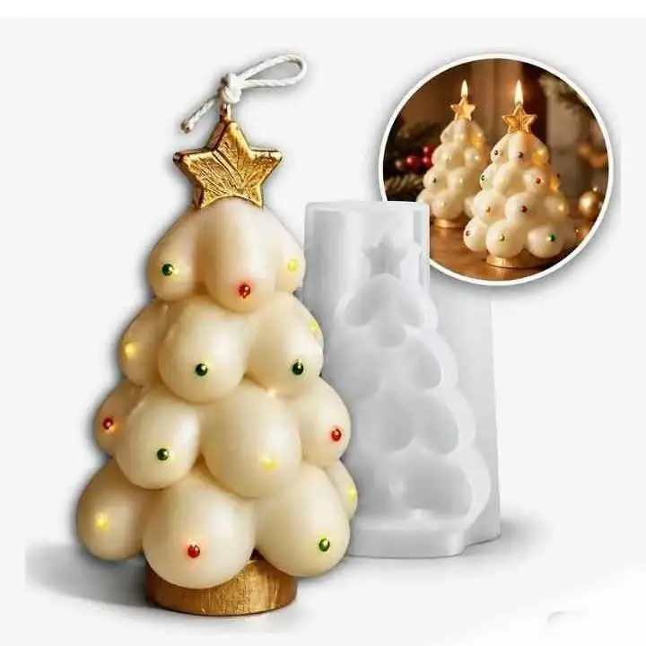 Molde Silicona Pino Navideño 3D