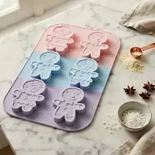 Molde Silicona Nene/nena jengibre Navidad p/yeso -jabón