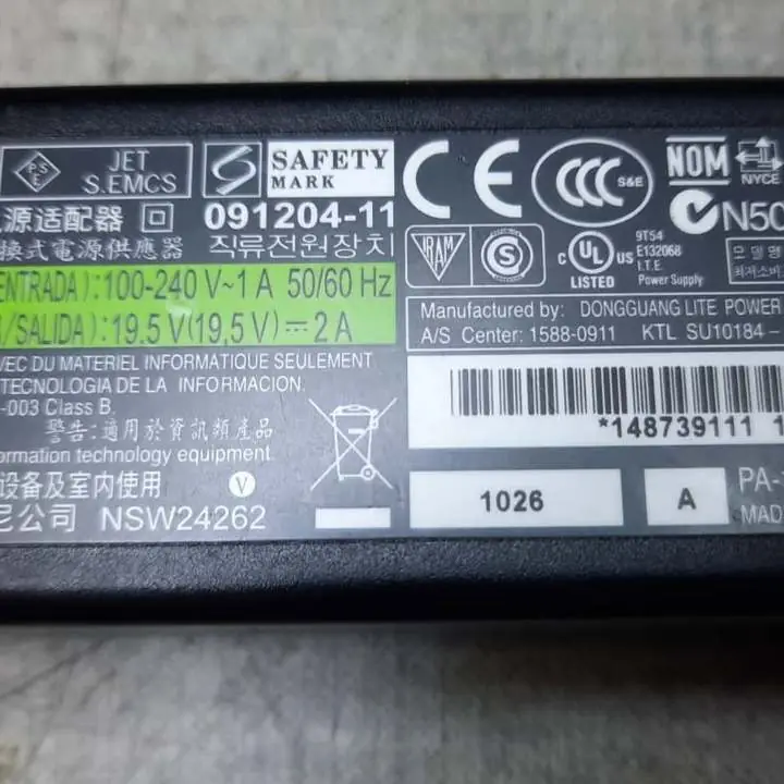 Vendo Cargador Sony Vaio Original