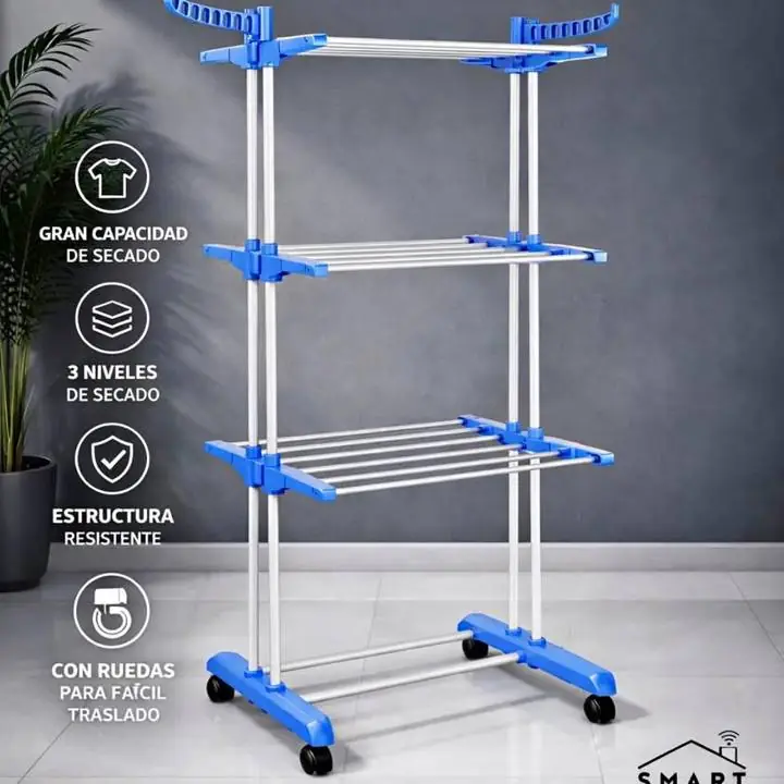 Tender vertical plegable 3 niveles con ruedas