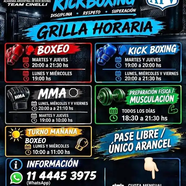 Clases de Kick Boxing Boxeo MMA Grapling Preparación Física