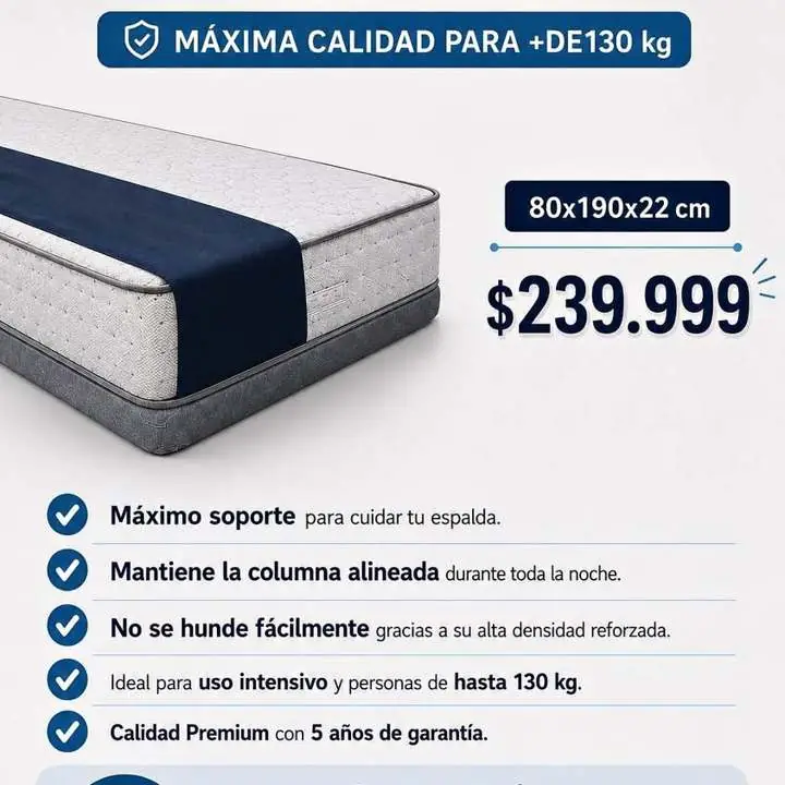 Colchones línea premium | 1 plaza, plaza y media y 2 plazas | alta densidad