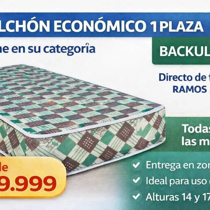 Colchón 1 plaza económico espuma firme 80x190 zona oeste