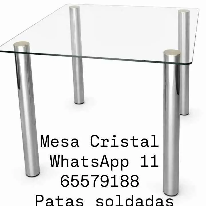 Mesa Cristal patas soldadas con ultra violeta
