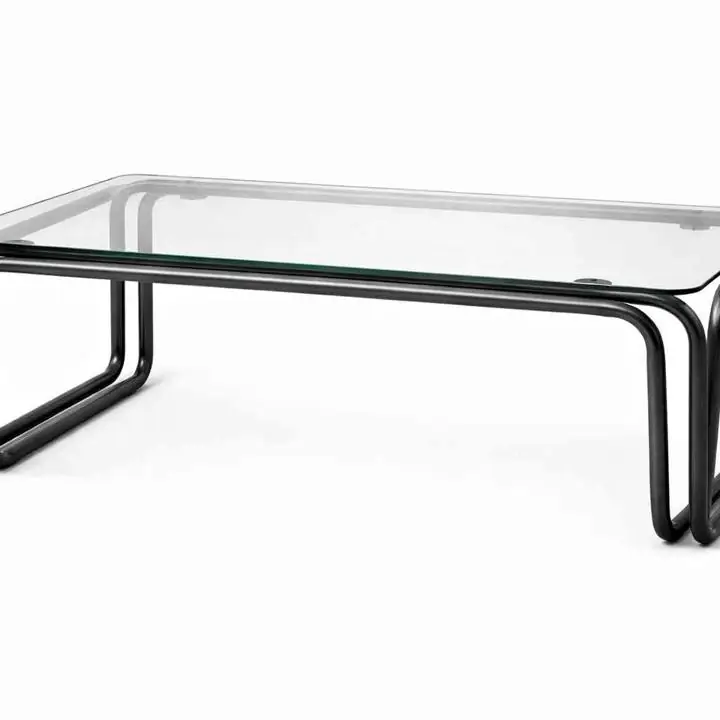 Mesa ratona vidrio metal minimalista industrial