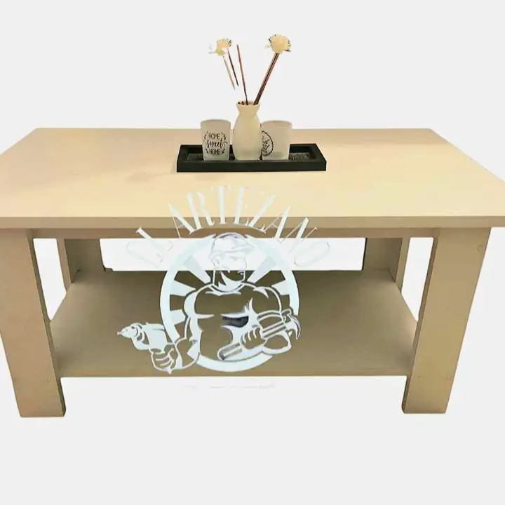 Mesa ratona moderna Melamina blanco 18mm Villa luro Descripción