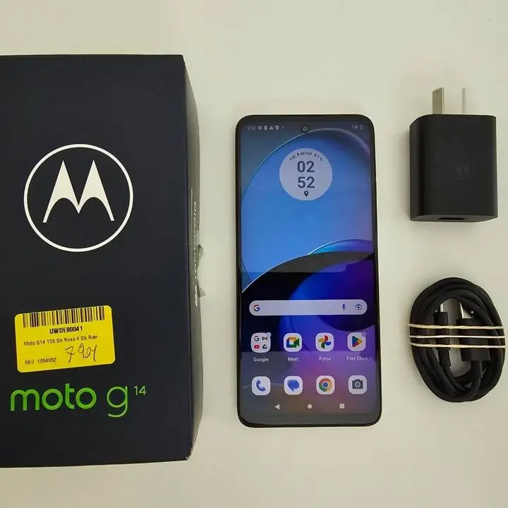 Moto g14 4gb ram 128gb + caja rosa