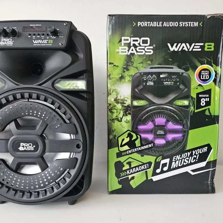 Parlante portátil bluetooth probass wave 8 amplificador más cable