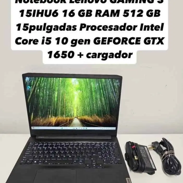 Notebook Lenovo GAMING 3 15IHU6 16 GB RAM 512 GB 15pulgadas Procesador Intel Core i5 10 gen GEFORCE