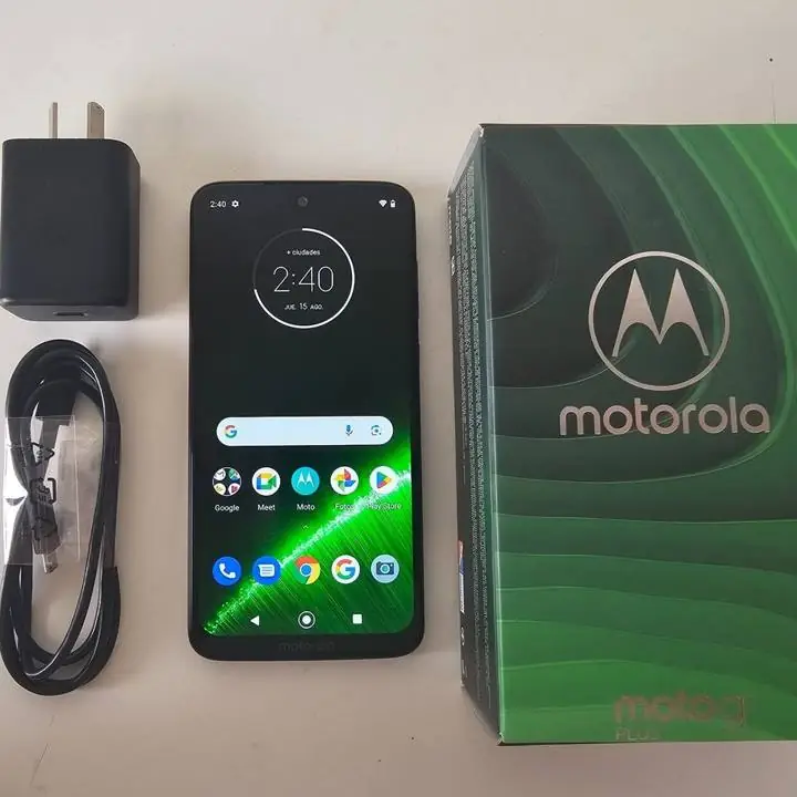 MOTO G7 PLUS 64GB + caja + cargador + cable + pantalla rota
