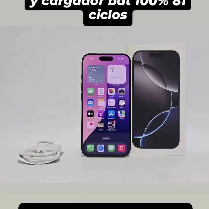 iPhone 16 PRO 128 GB con caja cargador bat 100% 81 ciclos