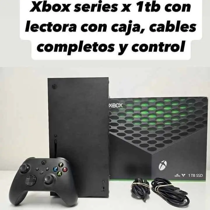 Xbox series x 1tb con lectora con caja, cables completos y control