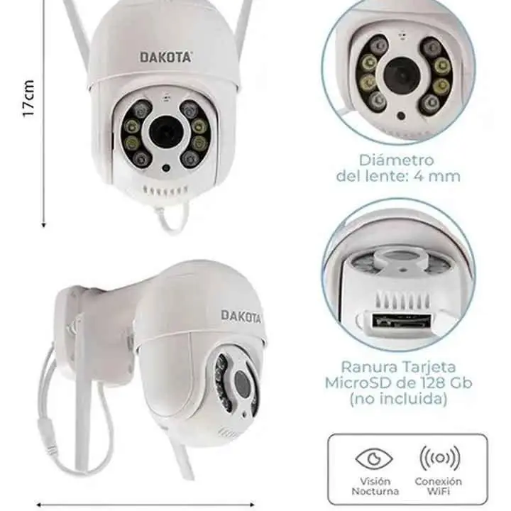 Cámara de Seguridadd WiFi Dakota Inalámbrica Full Hd Motorizada modelo IPIN01