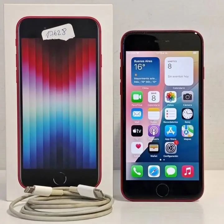 Apple iPhone se 3ra gen 64gb rom color red 75% bat c caja y cable