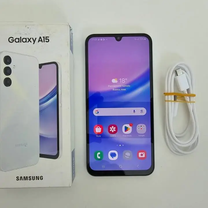 Samsung galaxy a15 128gb 4gb ram azul+ caja + cable