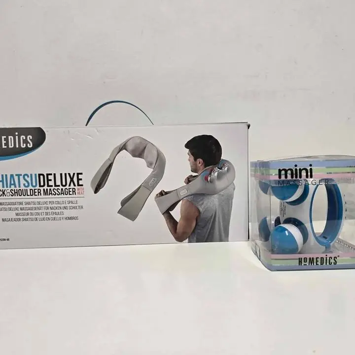 Masajeador HoMedics Shiatsu Deluxe NMS-620H-AR y masajeador mini homedics