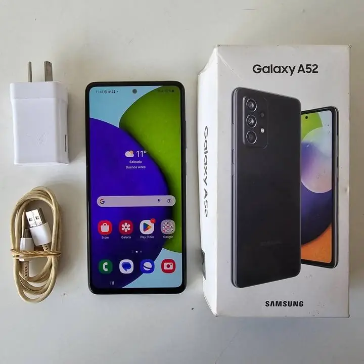 Samsung galaxy a52 128gb + cargador y cable
