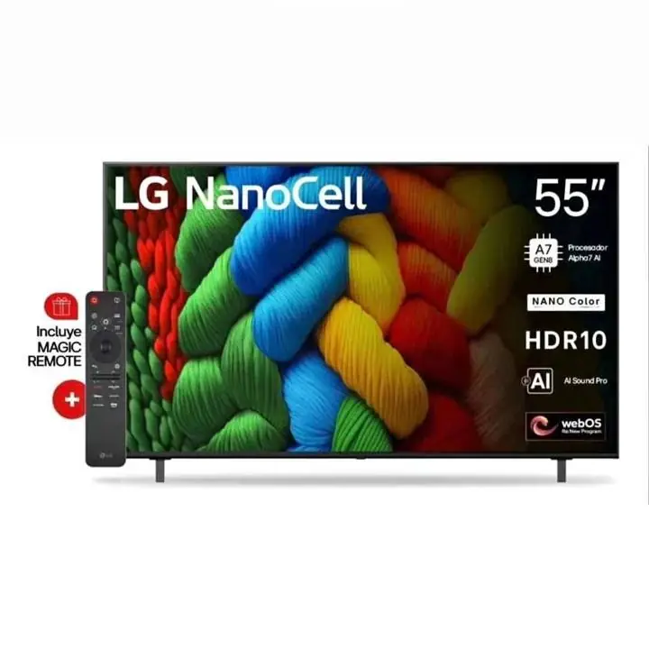 Smart tv LG al Nanocell NANO80A 55"" 4K Webos en caja con control y base"