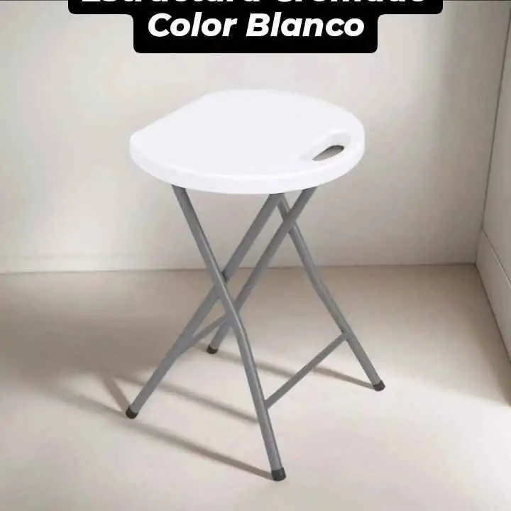 Set x6 Bancos Redondos Plegable Portátil 32cm Jardín Y Exteriores
