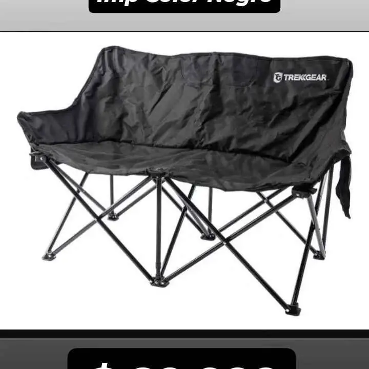 Silla Doble Camping Plegable Transportable Imp Color Negro nueva