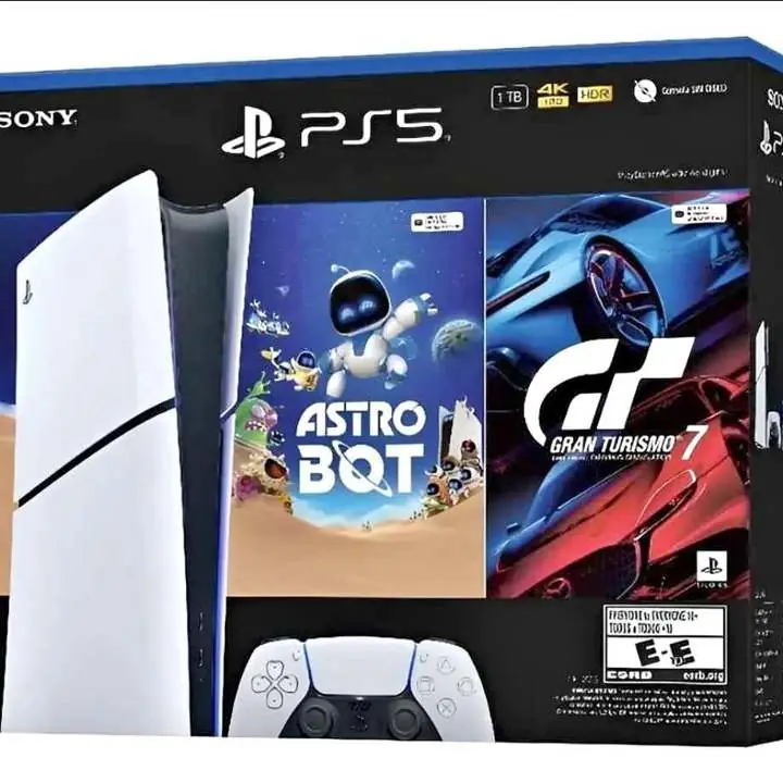 PlayStation 5 slim 1TB + control caja y cable + 2 juegos