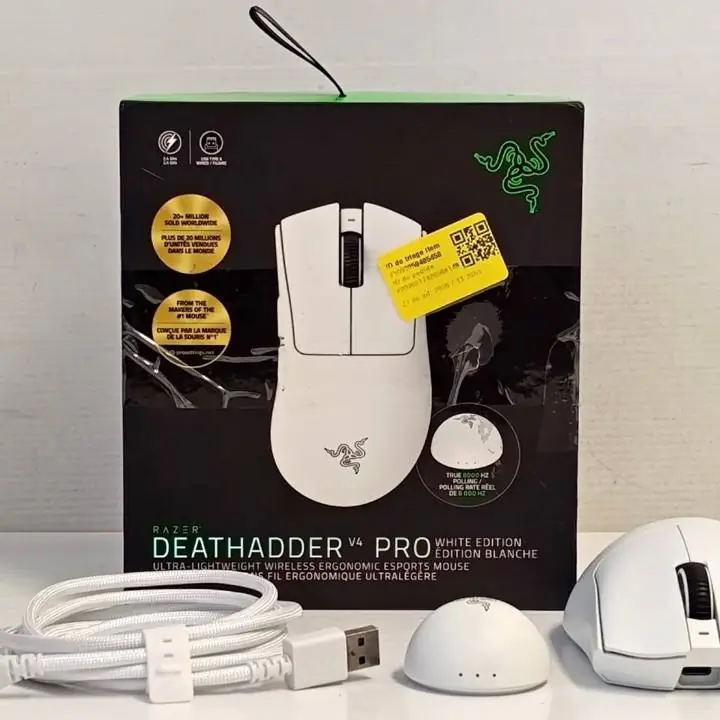 Mouse Razer Deathadder V4 PRO mouse gamer wireless hyperspeed blanco