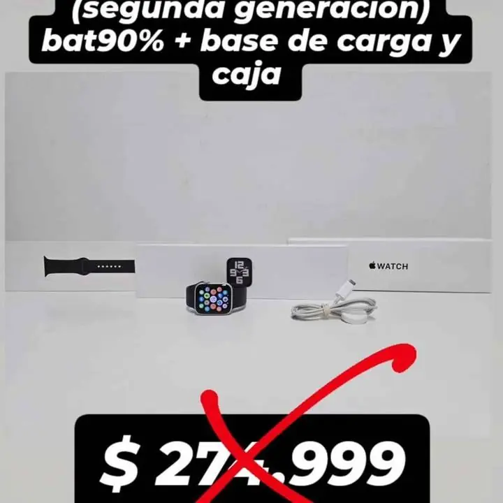 Apple WatchSE 44mm (segunda generacion) bat90% + base de carga y caja