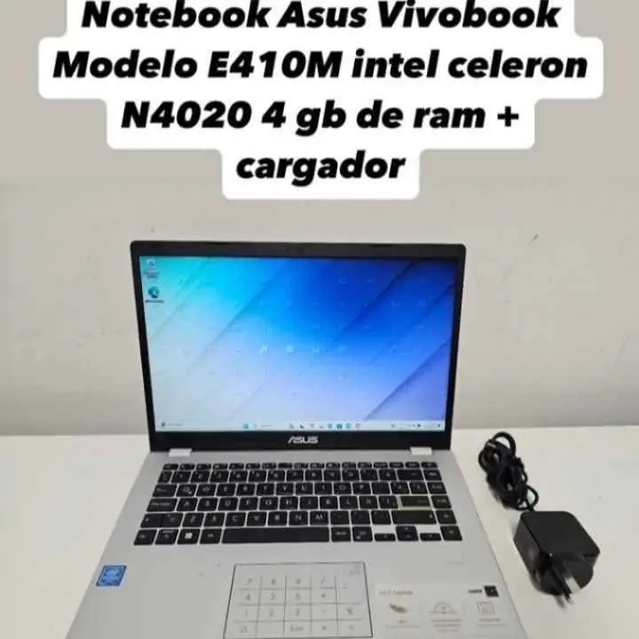 Notebook Asus Vivobook Modelo E410M intel celeron N4020 4 gb de ram + cargador