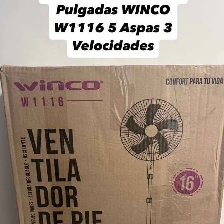 Ventilador de Pie 16 Pulgadas WINCO W1116 5 Aspas 3 Velocidades