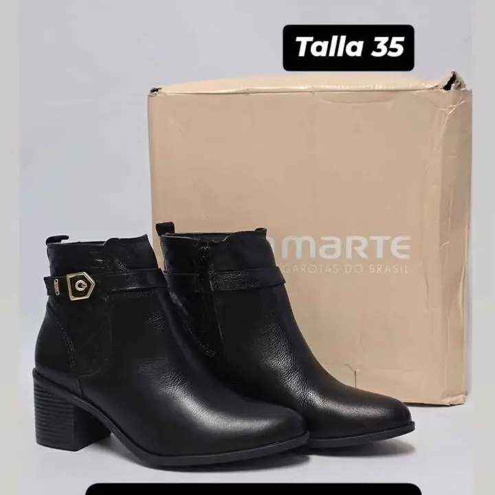 Botas Botinetas Via Marte Mujer Cuero Taco Cm Hot Rimini