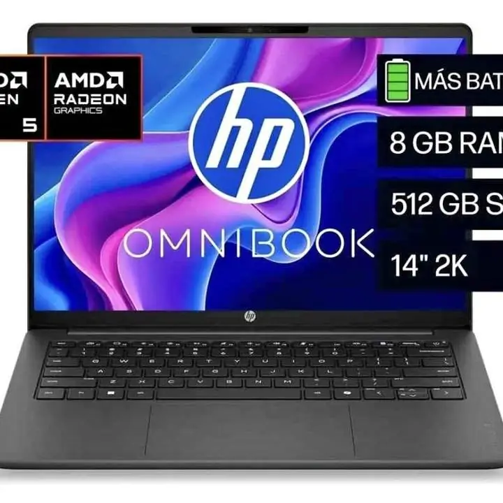 Notebook HP Omnibook 3 14-hy0050la AMD Ryzen 5 8GB RAM 512GB SSD 14" 2k Windows 11 Home