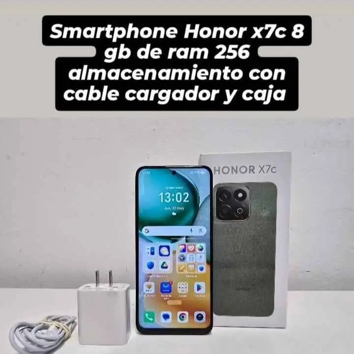 Smartphone Honor x7c 8 gb de ram 256 almacenamiento con cable cargador y caja