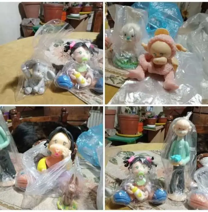 Juguetes hechos en porcelana fria