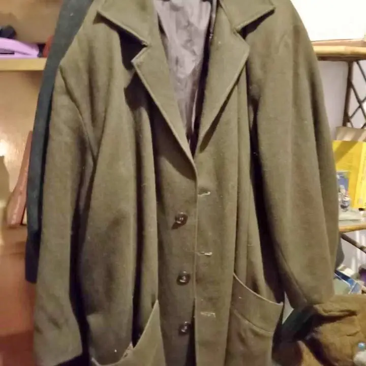 Sacón grande de paño marrón de hombre forrado con bolsillos impecable!