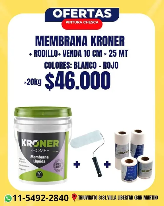Combo en pintura para techos y paredes