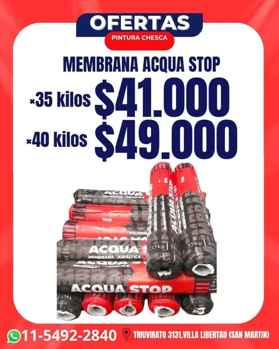 Súper oferta en membranas/ latex /pinturas