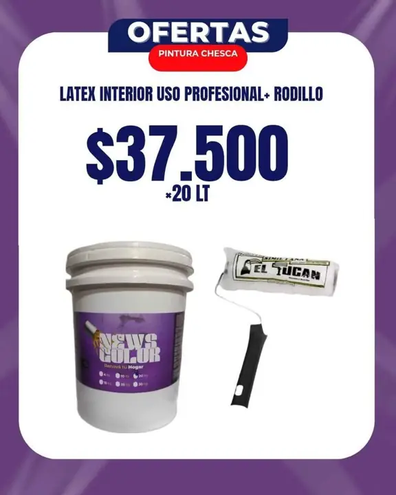 Látex interior anti hongos+ rodillo