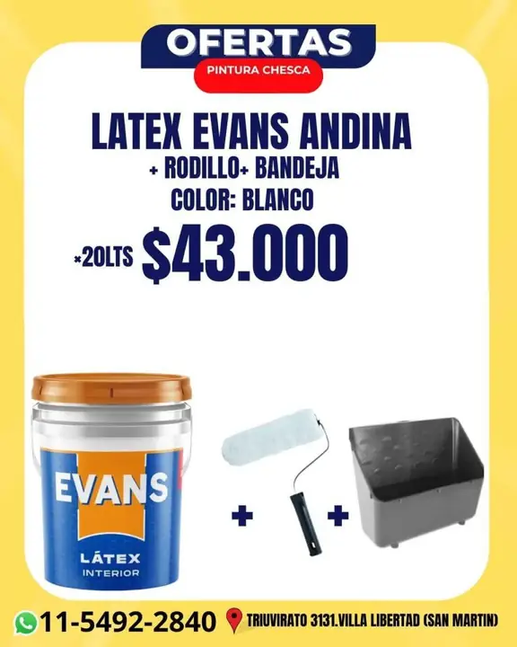 Latex + rodillo+ bandeja