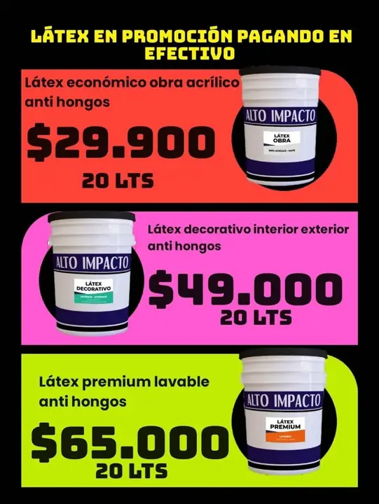 Latex en promoción directo de fabrica