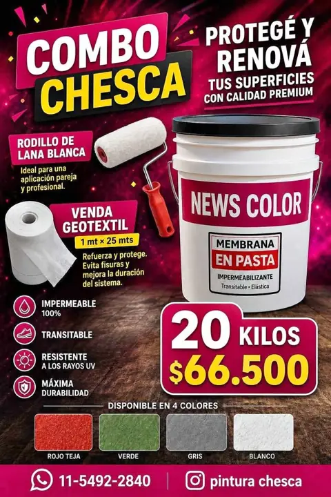 Combo en pintura impermeable
