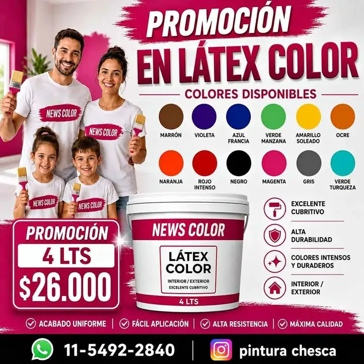 Promociones látex color/ látex blanco/ membrana y mas
