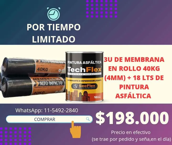 Membrana en rollo/ pintura asfáltica