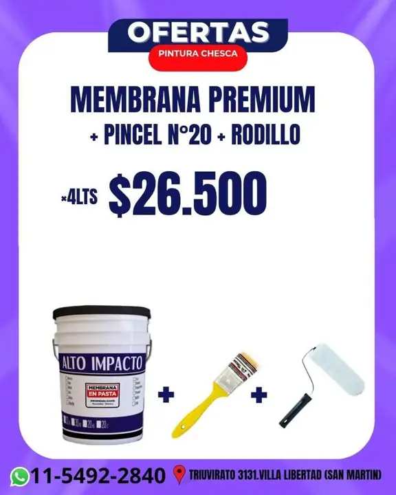 Pintura/ membrana/ látex/ sintético/ enduido