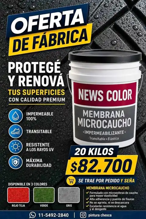 Membrana microcaucho super oferta