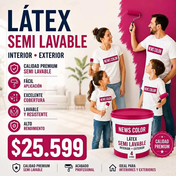 Látex blanco semi lavable